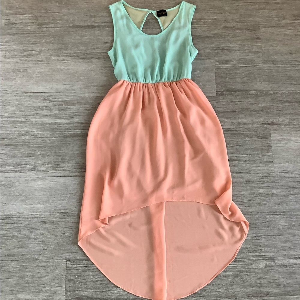 Mint Green and Orange High-Lo Dress from Dress Up